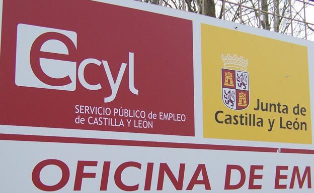 Cartel de una oficina de empleo en Castilla y León.
