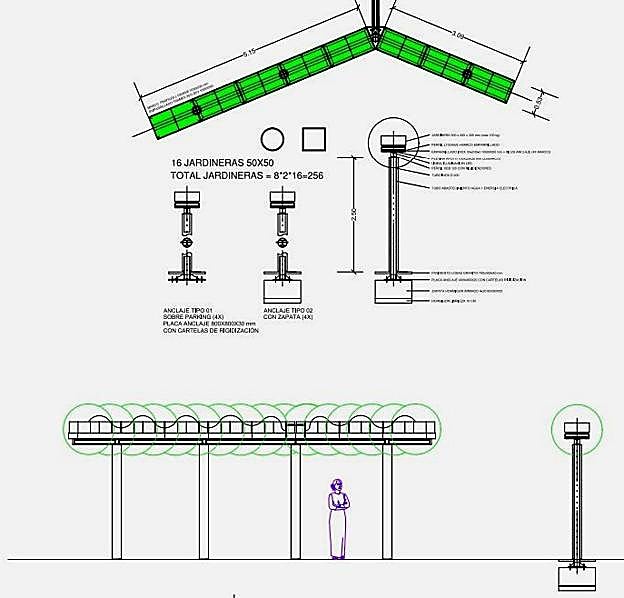 Imagen de las nuevas jardineras verticales.