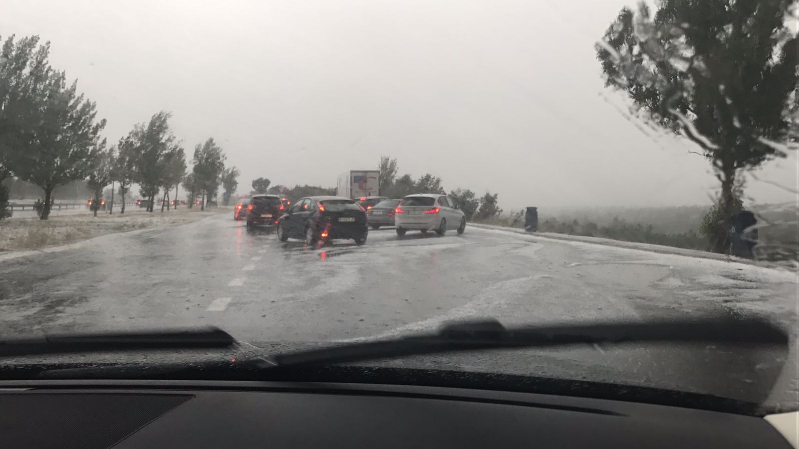 Granizada en el Huerna