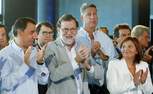 Rajoy, durante la jornada de clausura de la reunión interparlamentaria del PP. 
