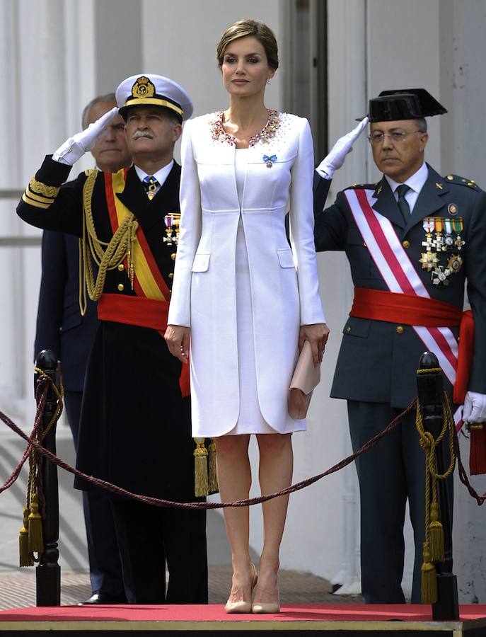 Doña Letizia, durante la ceremonia en honor de la Guardia Civil en 2015.