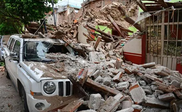 Imagen de un inmueble tras el terremoto.