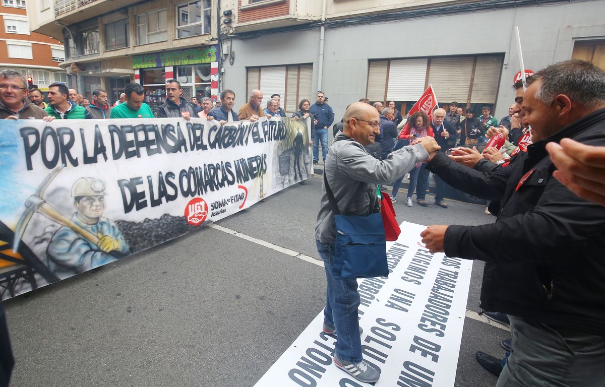 Manifestación minera por la defensa del carbón autóctono y los puestos de trabajo en Ponferrada