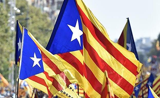 Una estelada en Barcelona.