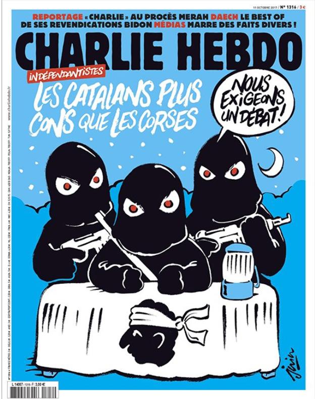 La portada de 'Charlie Hebdo' en la que se burla de los independentistas catalanes.