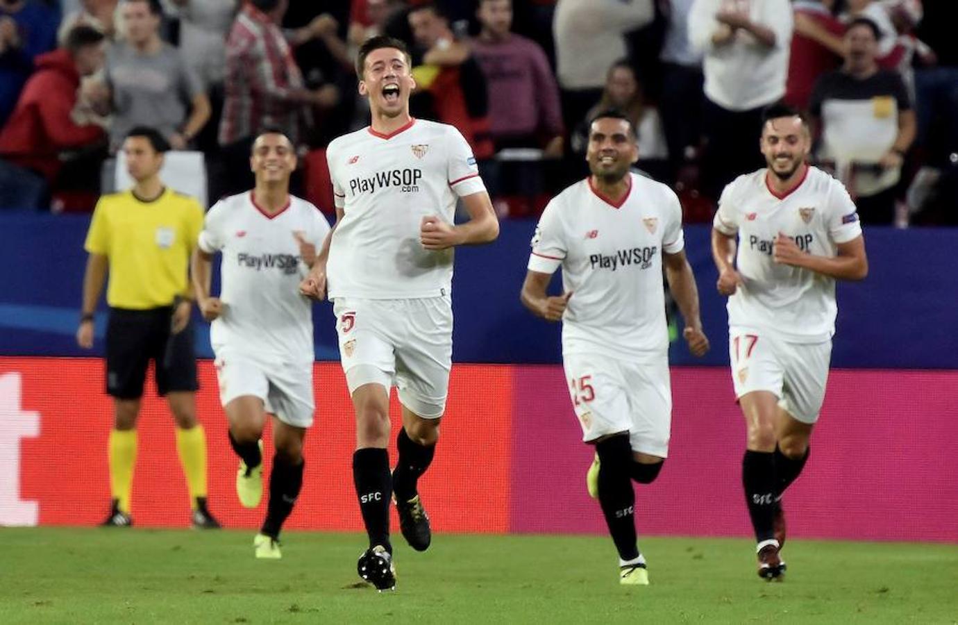 El cuadro hispalense saltó decidido a vengar la dura derrota recibida en Moscú y el partido se le puso de cara con el gol inicial de Lenglet.