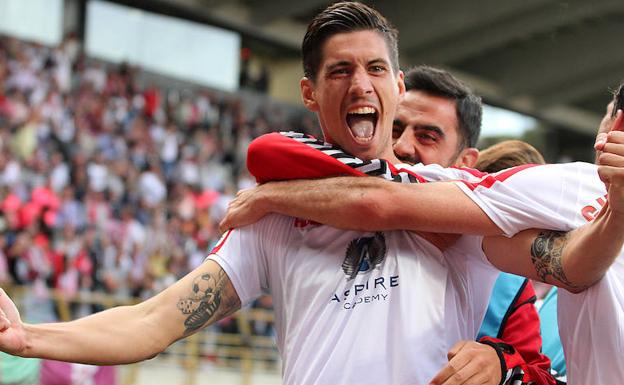 Yeray celebra el gol ante el Valladolid.