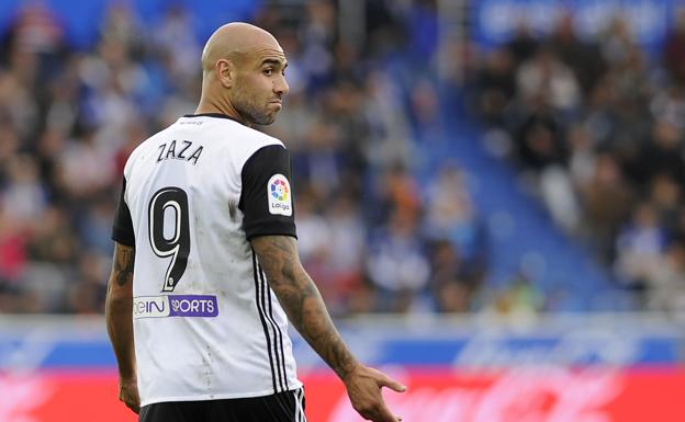 Zaza, durante un partido del Valencia. 