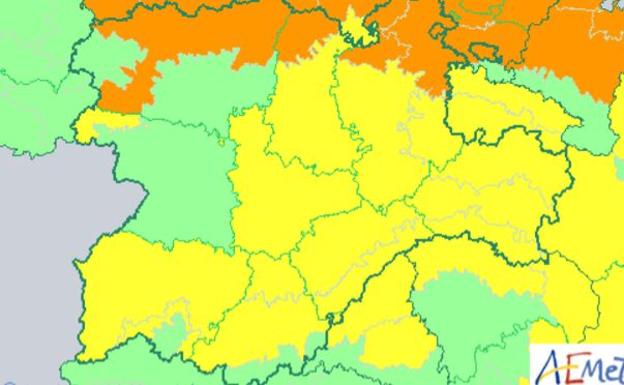 Mapa de alertas de la AEMET para mañana viernes en Castilla y León