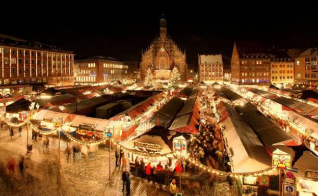 Mercado navideño en Núremberg.