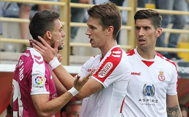 Señé y Yeray, en el partido ante el Valladolid.