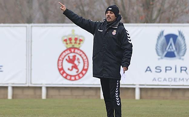 De La Barrera, durante el entrenamiento de este sábado.