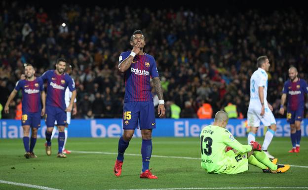 Paulinho, tras anotar su segundo gol ante el Deportivo.