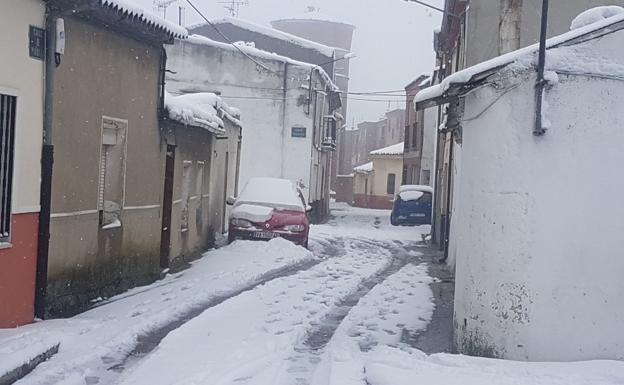 Nieve en Portillo, provincia de Valladolid. 