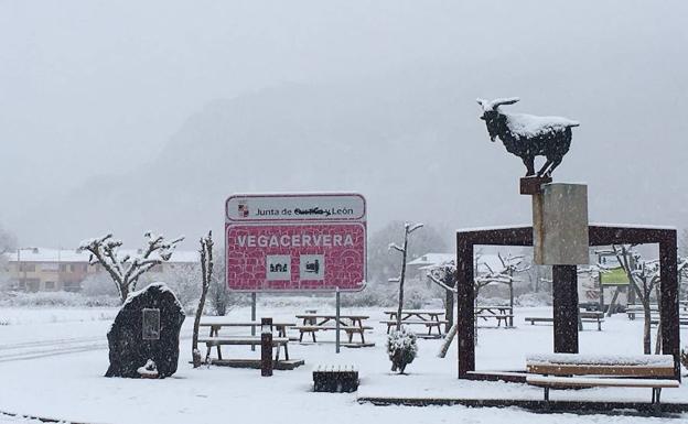 La nieve llegó a Vecacervera. 