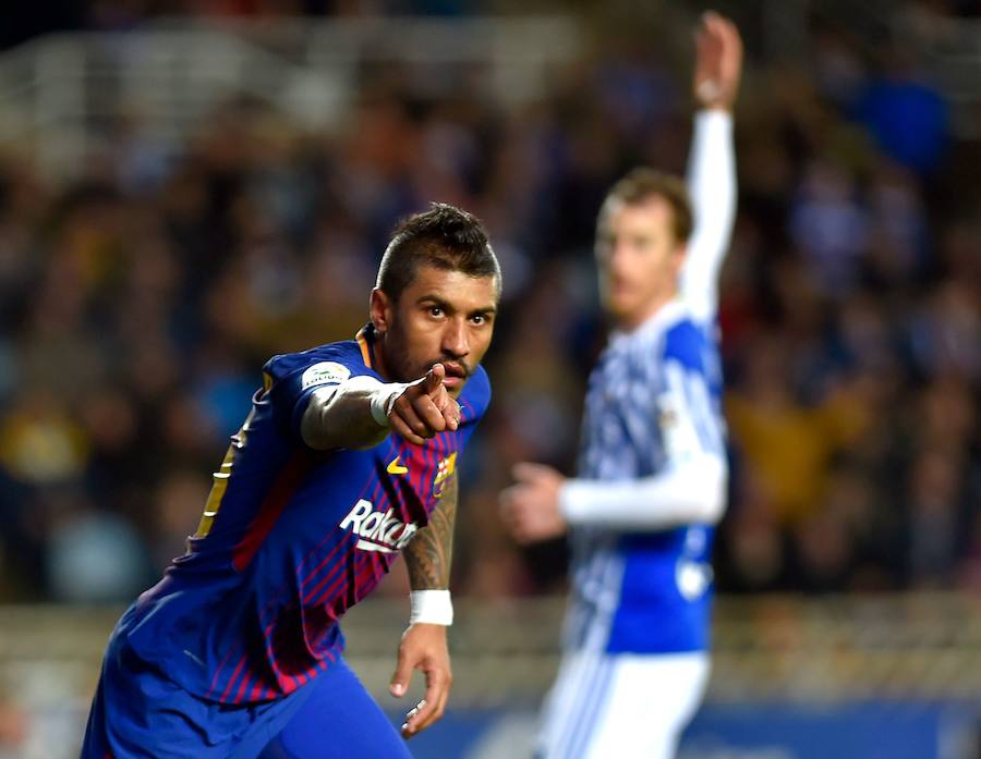 El Barça remonta un 2-0 en Anoeta, acaba con el gafe y completa una primera vuelta casi perfecta, ninguna derrota y único club invicto en Europa.