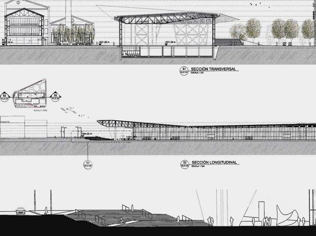 Imagen de los planos para la urbanización del entorno del Palacio de Exposiciones.