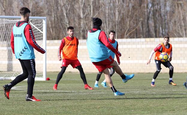 Un instante del entrenamiento de este sábado.