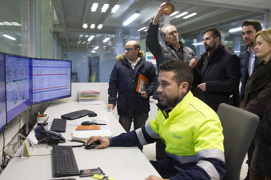 Tudanca, durante su visita. 