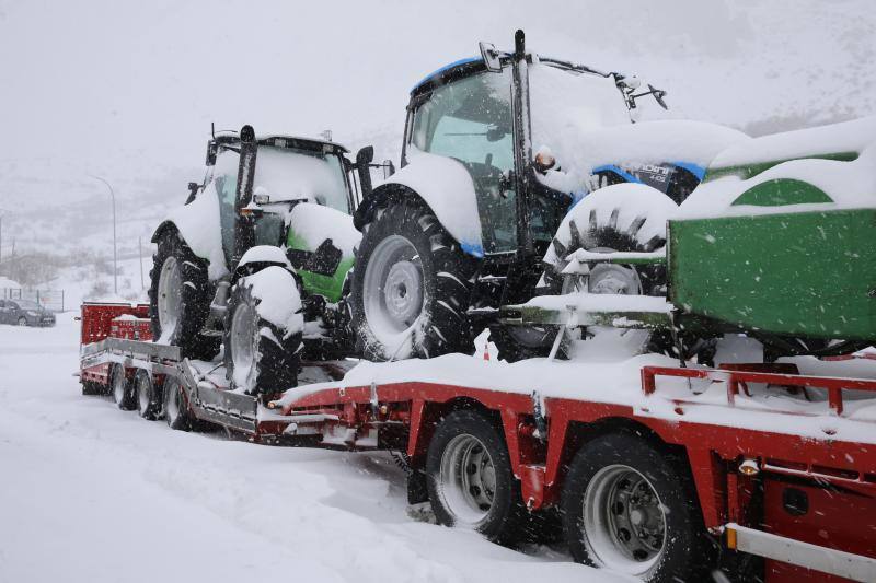 Mañana complicada en el Huerna por la nieve