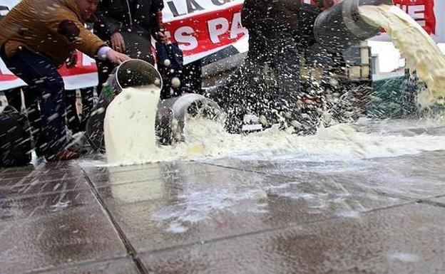 Protestas por el precio de la leche.