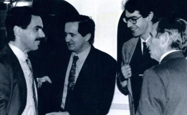 José María Aznar, Juan José Lucas, Fernando Bécker y Feliciano Blázquez, en una imagen de 1993.
