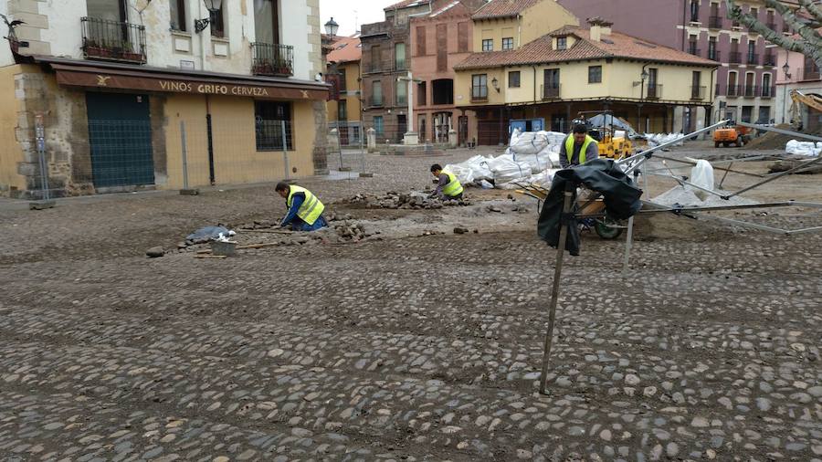 Avance de las obras de la Plaza del Grano