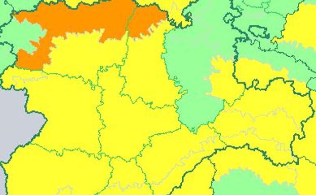 Mapa de alerta de la AEMET para el viernes.