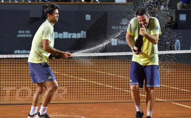 Verdasco y Marrero, celebrándolo.