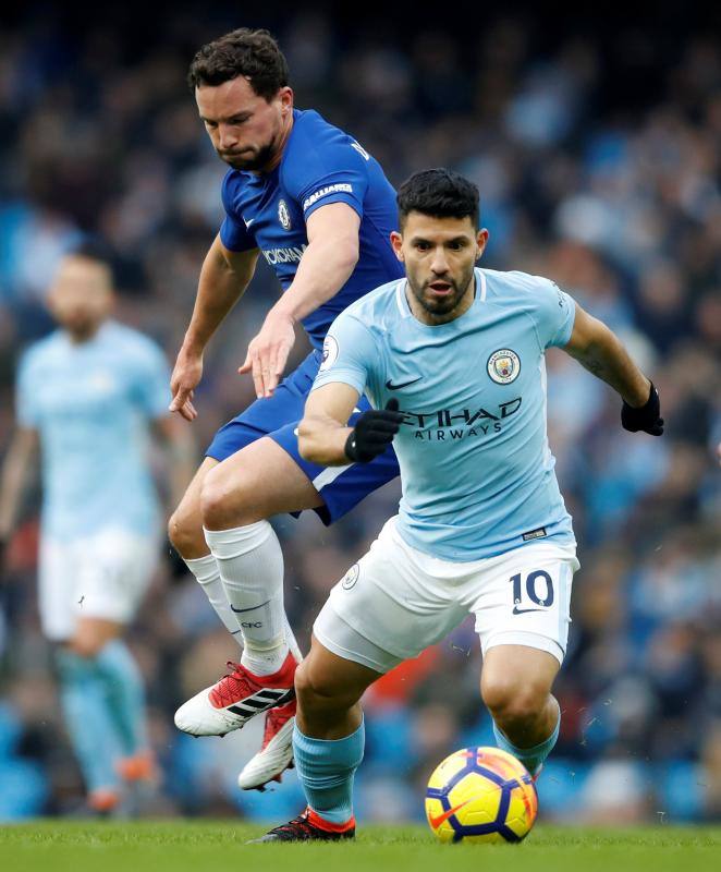 Sergio Agüero, durante un partido con el Manchester City.