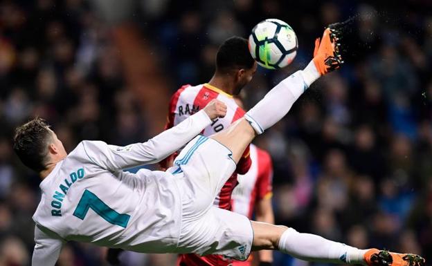 Cristiano Ronaldo, durante el partido contra el Girona. 