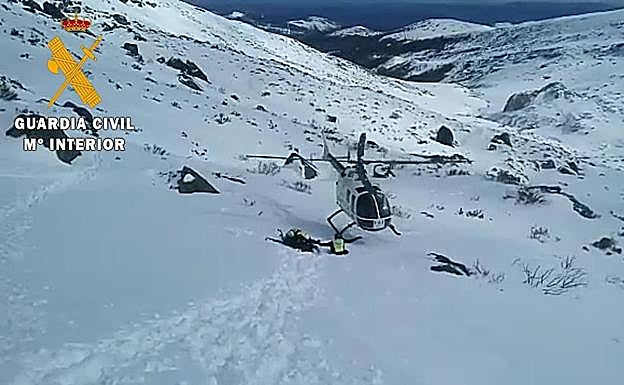 Rescate del montañero herido.