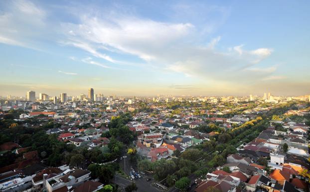 Vista general de la ciudad de Yakarta (Indonesia).