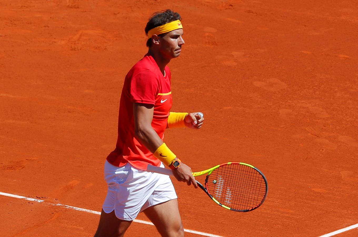 Rafael Nadal, número 1 mundial, disputó el cuareto partido de la elminatoria entre España y Alemania ante Alexander Zverev.