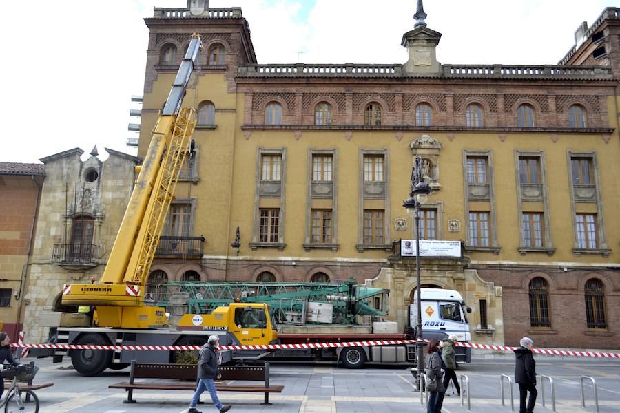 Las obras en el Museo de la Semana Santa se han hecho visibles este lunes desde el exterior
