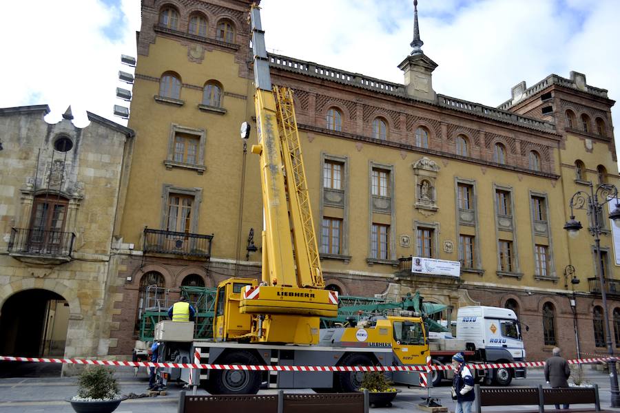 Las obras en el Museo de la Semana Santa se han hecho visibles este lunes desde el exterior