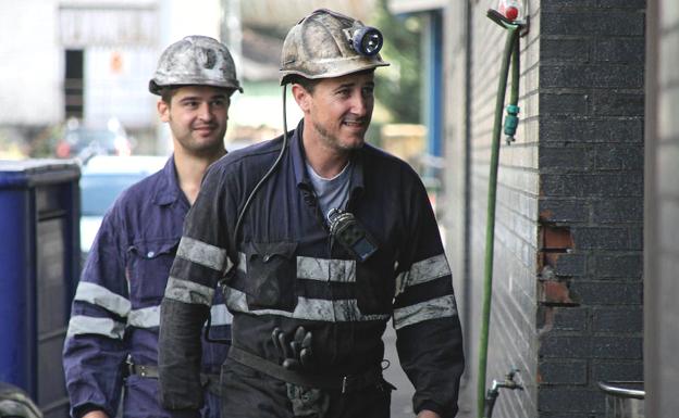 Trabajadores del pozo de Cerredo.