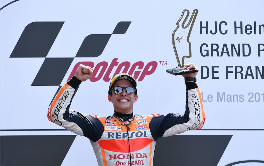 Marc Márquez, celebrando su victoria en el GP de Francia.