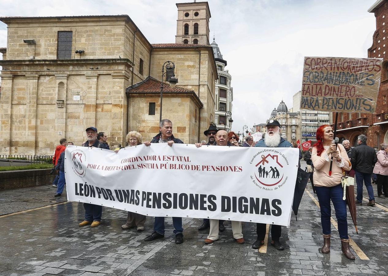 Manifestación en León por la Defensa del Sistema Público de Pensiones