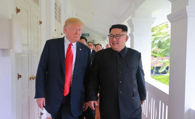 Trump y Kim Jong Un.