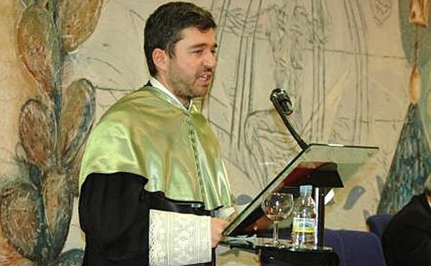 Juan Prieto durante su incorporación a la Academia de Ciencias Veterinaria