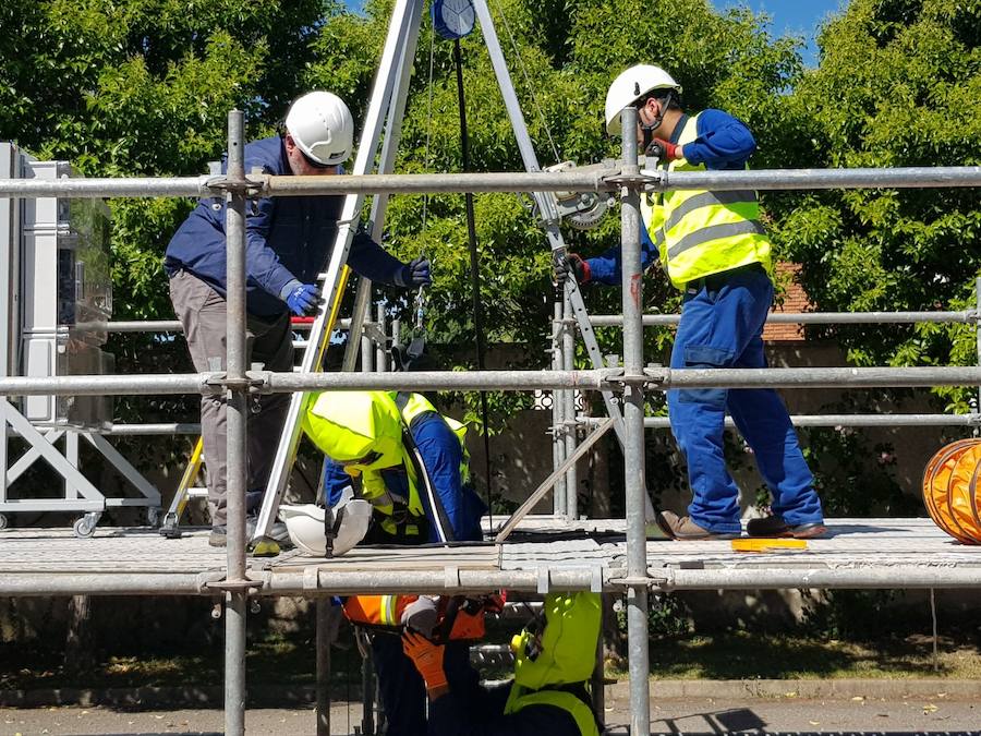 Fotos: Simulacro en el centro de prevención de riesgos laborales