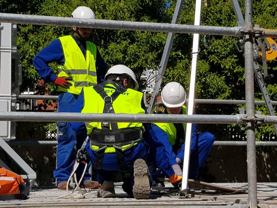 Fotos: Simulacro en el centro de prevención de riesgos laborales