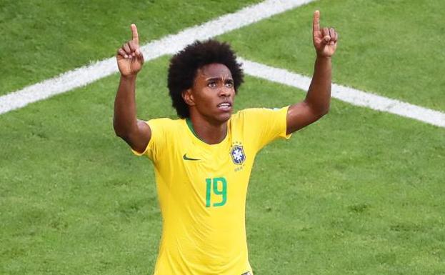 Willian, durante el partido ante México. 