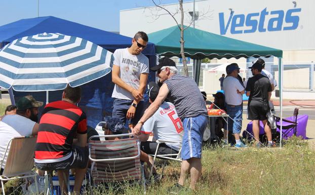 Los trabajadores de Vestas se concentran.