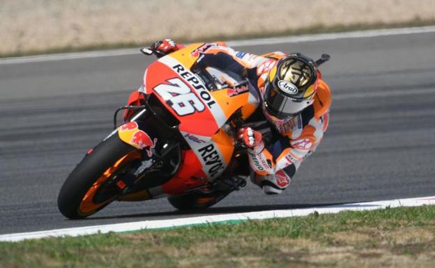 Dani Pedrosa, rodando sobre el trazado de Brno. 