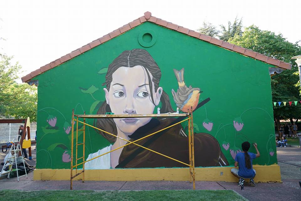 Uno de los trabajos de arte urbano en la localidad de La Bañeza. 