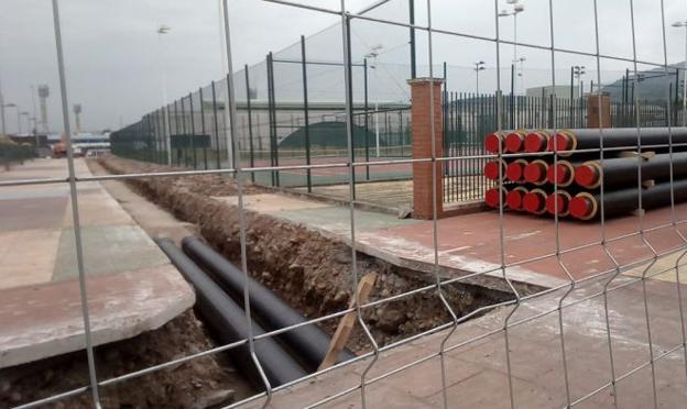 Obras de la red de calor en Ponferrada.