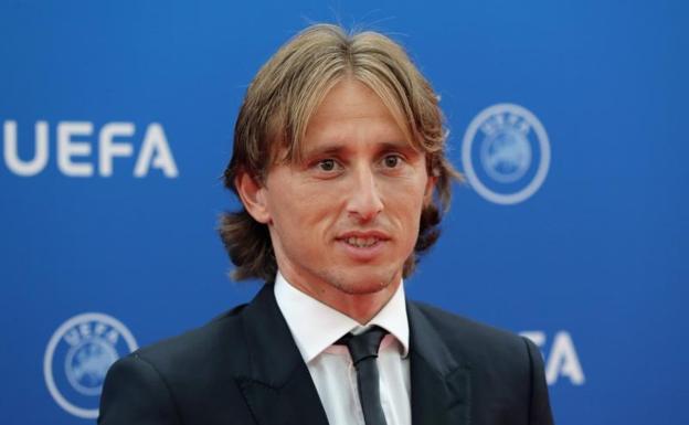 Modric, durante la gala de la UEFA.