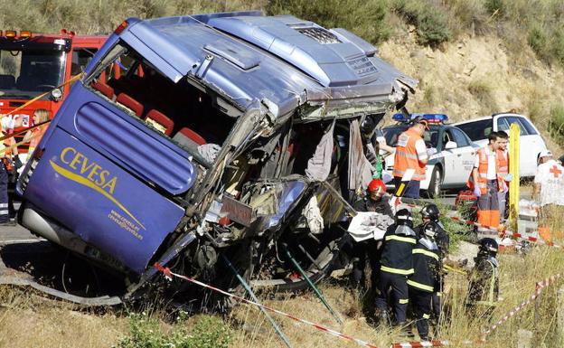 Accidente en Ávila en 2013, en el que fallecieron nueve personas.